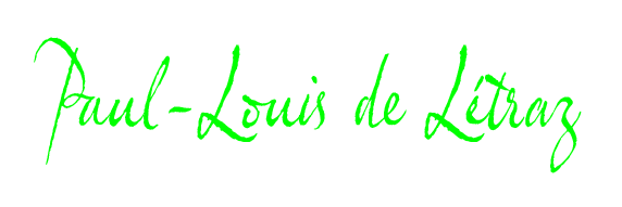 logo composé du nom de l'auteur en lettres vertes : Paul-Louis de Létraz