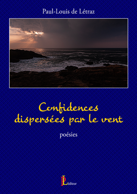 1ère de couverture pour la publication du recueil de poésies Confidences dispersées par le vent